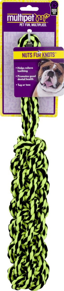 slide 2 of 9, MultiPet Nuts For Knots Rope Tug W/ Braided Stick Dog Toy, 1 ct