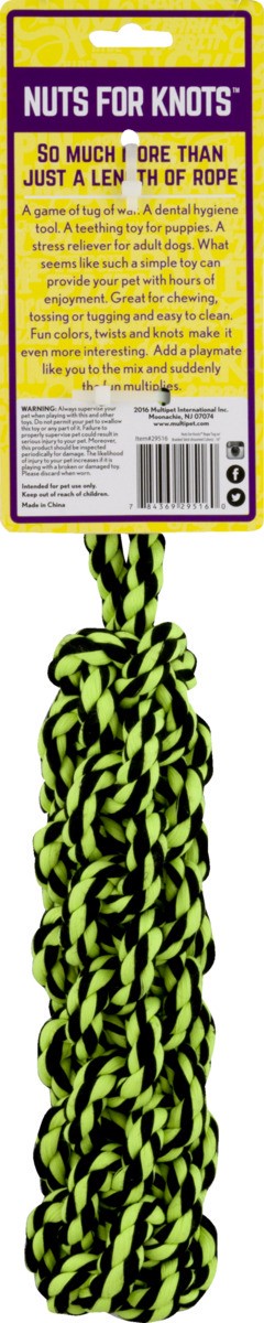 slide 9 of 9, MultiPet Nuts For Knots Rope Tug W/ Braided Stick Dog Toy, 1 ct