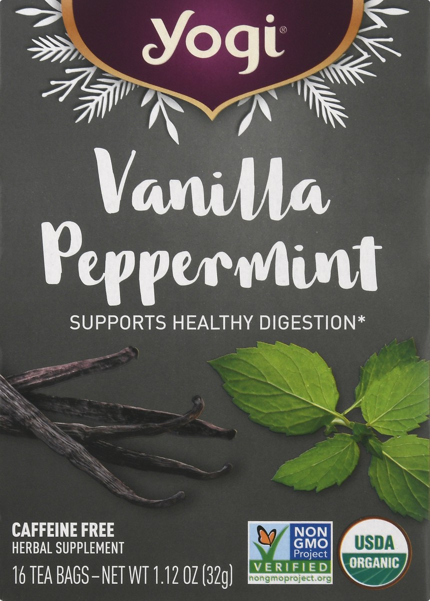 slide 7 of 9, Yogi Caffeine Free Vanilla Peppermint Herbal Supplement 16 Tea Bags, 16 ct