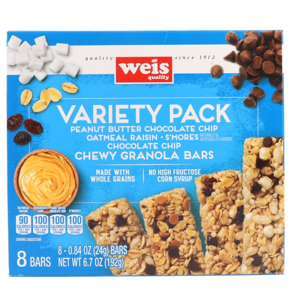 slide 1 of 1, Weis Quality Variety Pack Chewy Granola Bars, 6.7 oz