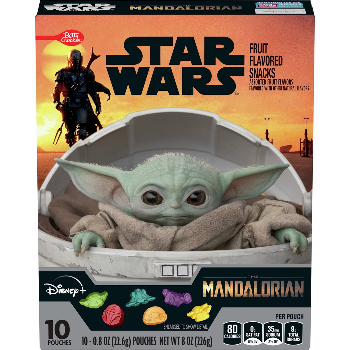 slide 1 of 13, Betty Crocker Star Wars Mandalorian Fruit Flavored Snacks, Treat Pouches, 10 ct, 10 ct