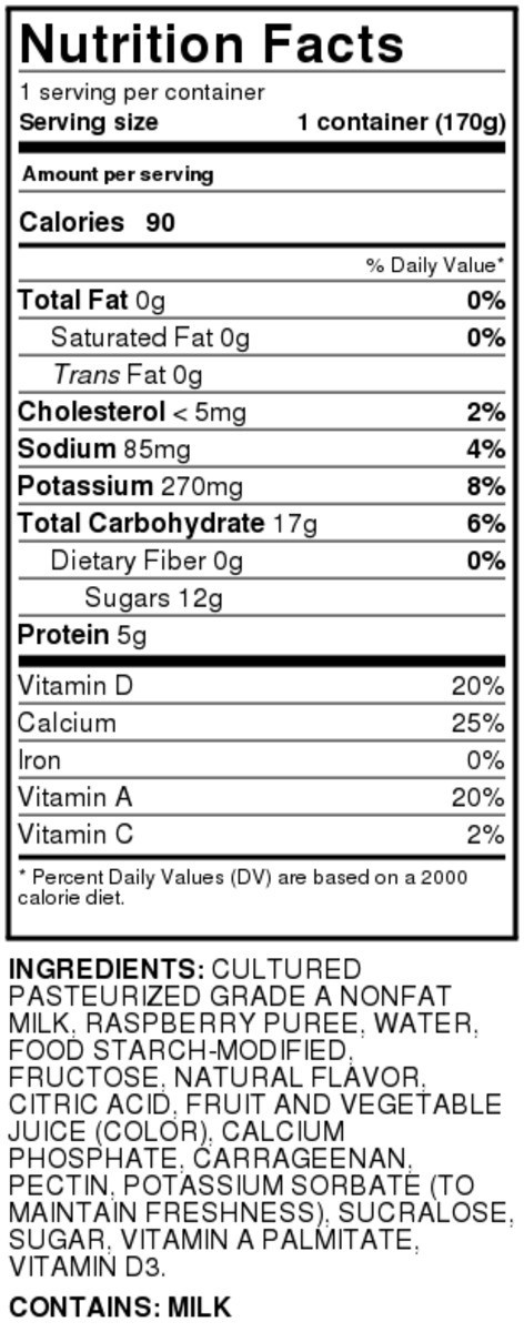 slide 8 of 8, Hy-vee Raspberry Light Nonfat Yogurt, 6 oz