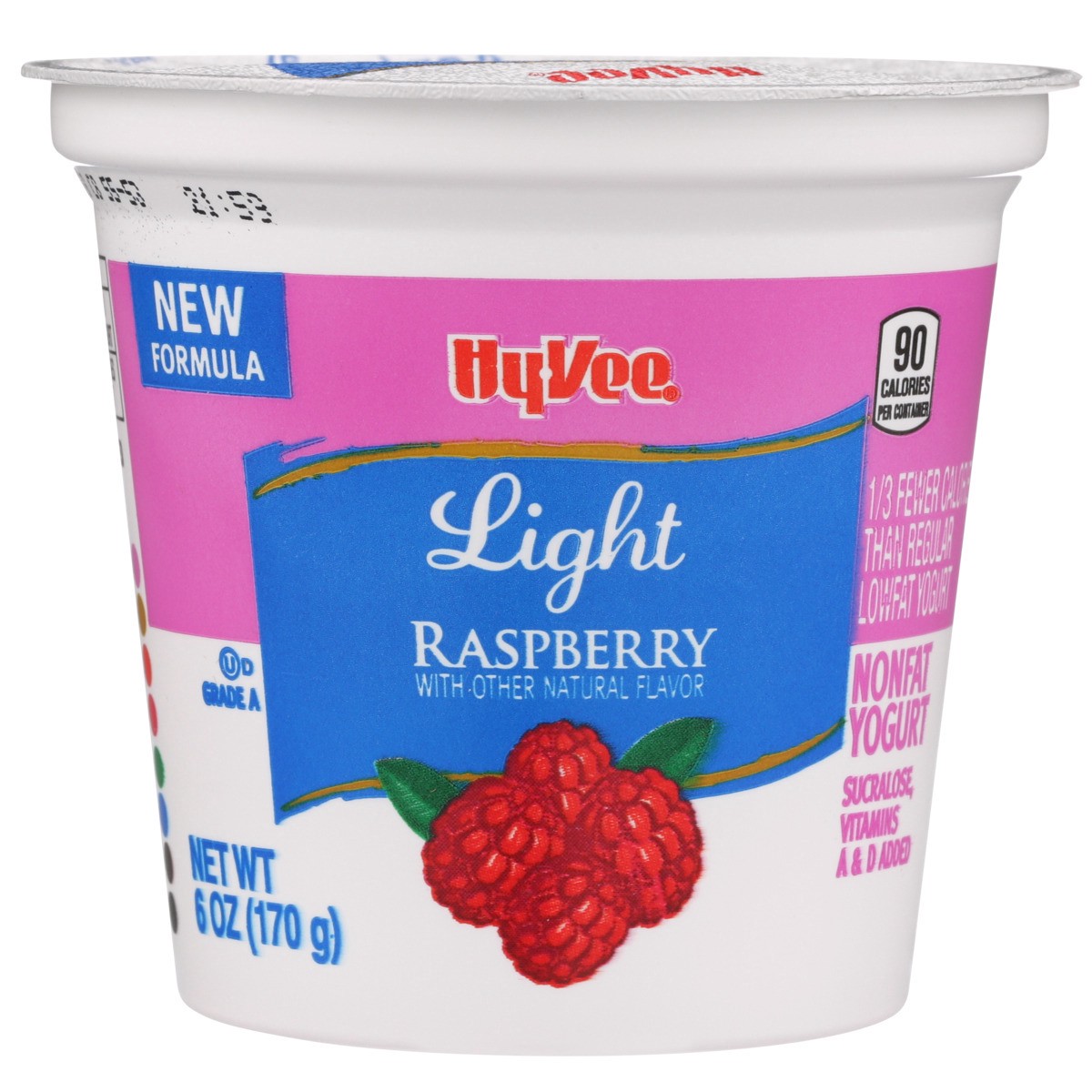 slide 5 of 8, Hy-vee Raspberry Light Nonfat Yogurt, 6 oz