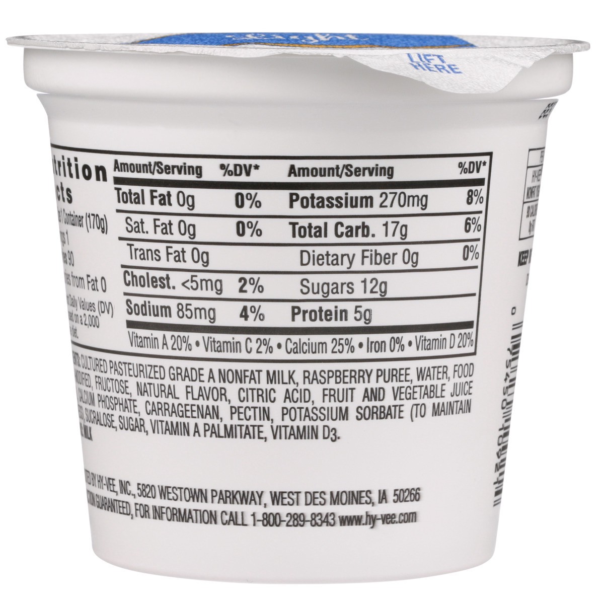 slide 6 of 8, Hy-vee Raspberry Light Nonfat Yogurt, 6 oz