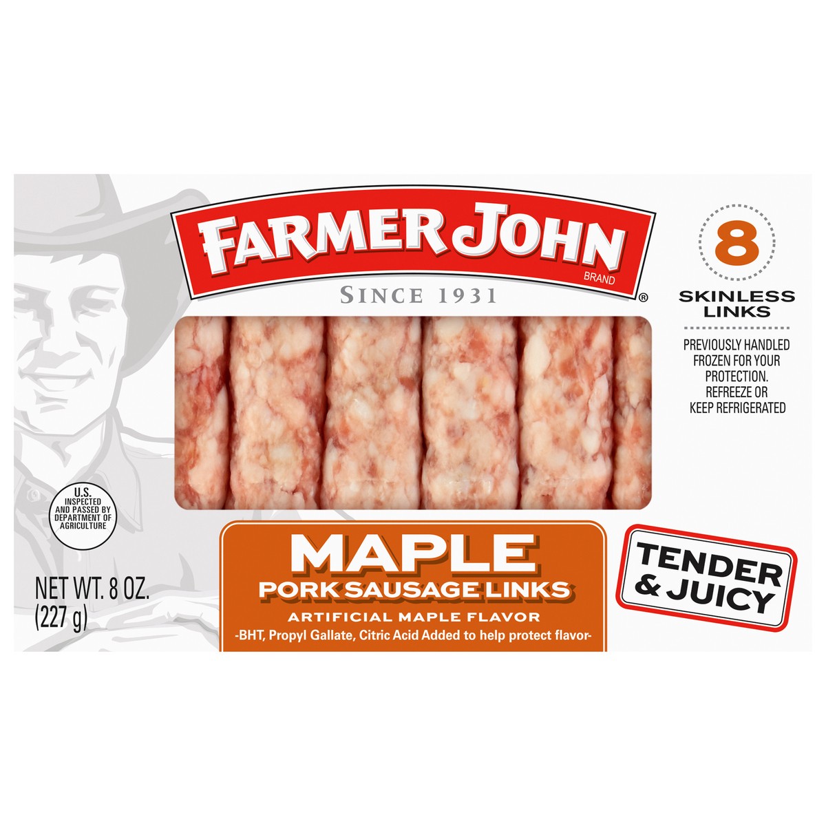slide 7 of 7, Farmer John Maple Pork Sausage Links 8 ea, 8 ct