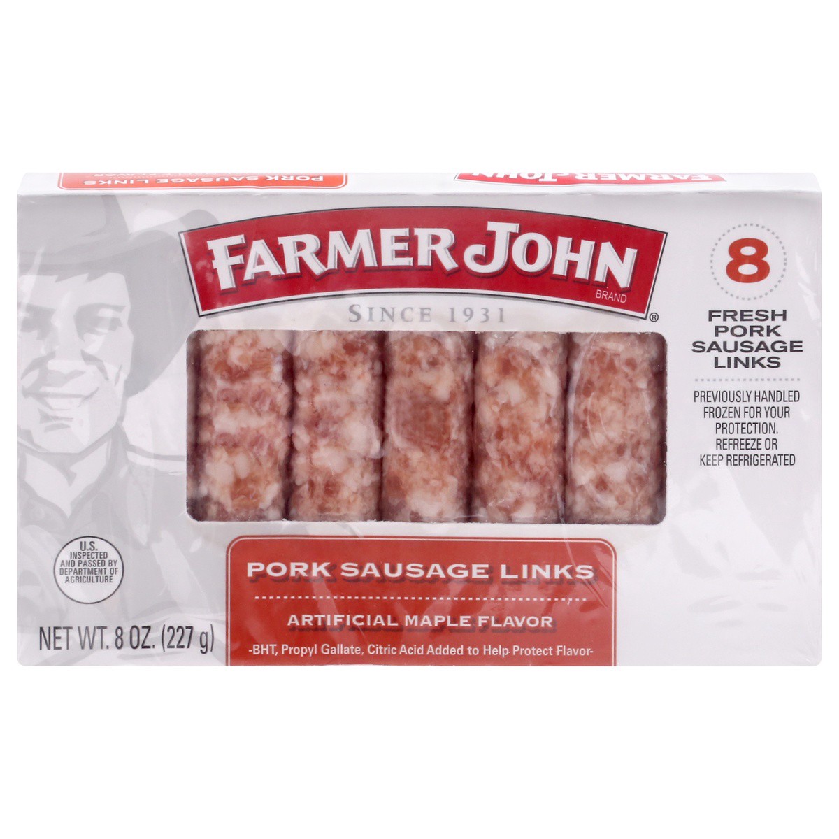 slide 1 of 7, Farmer John Maple Pork Sausage Links 8 ea, 8 ct