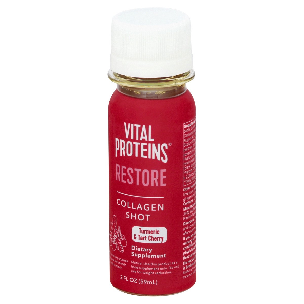 slide 3 of 12, Vital Proteins Restore Turmeric & Tart Cherry Collagen Shot 2 oz, 2 oz