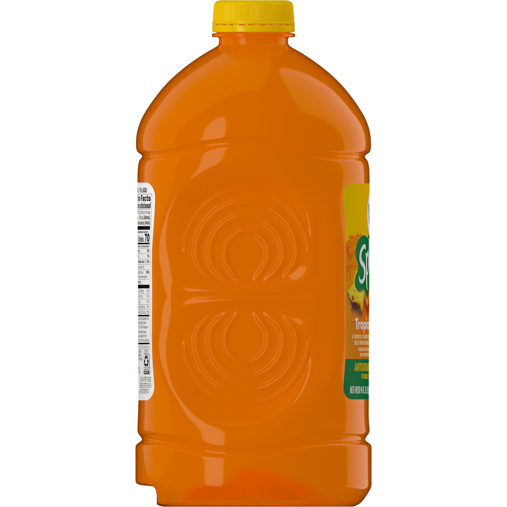 slide 5 of 5, V8 Splash Tropical Fruit Blend Flavored Juice Beverage, 96 Fl Oz Bottle, 96 oz