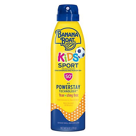 slide 1 of 1, Banana Boat Kids Sport Tear Free Sting Free Spf 50 Sunscreen Lotion Spray- 6 Oz, 6 oz