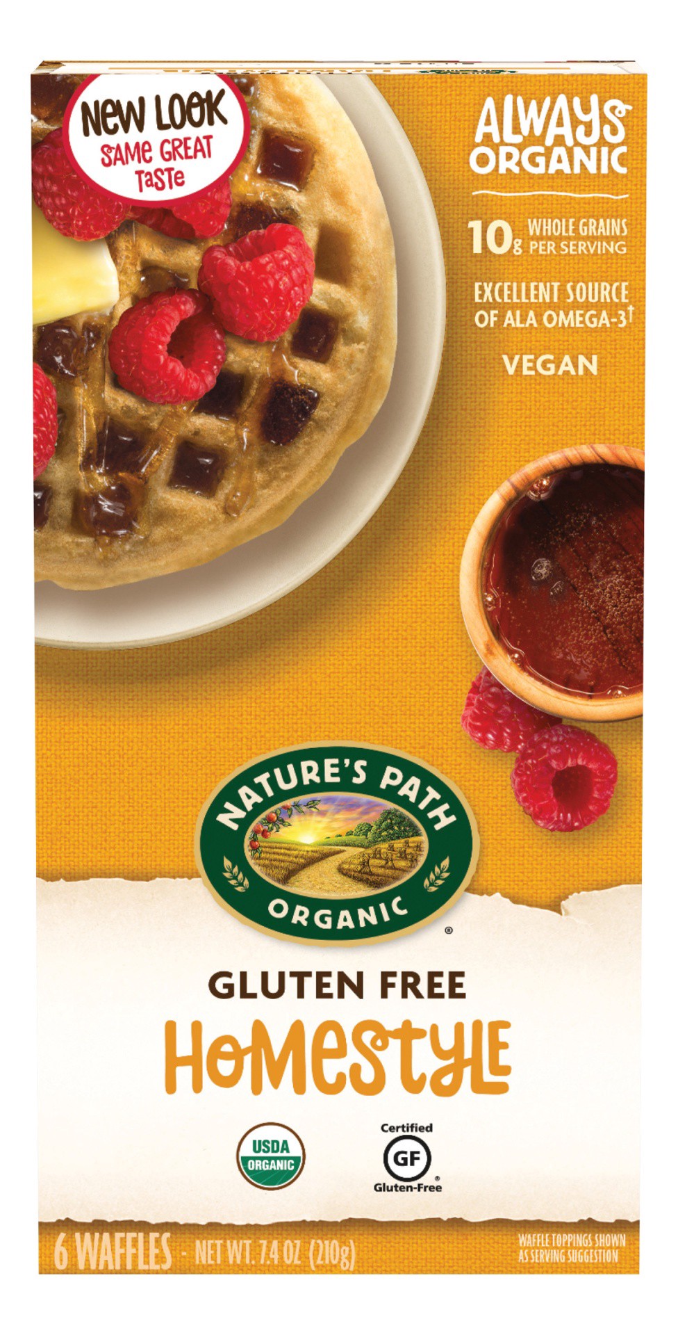 slide 1 of 1, Nature's Path Organic Homestyle Waffles 7oz Box, 7.4 oz