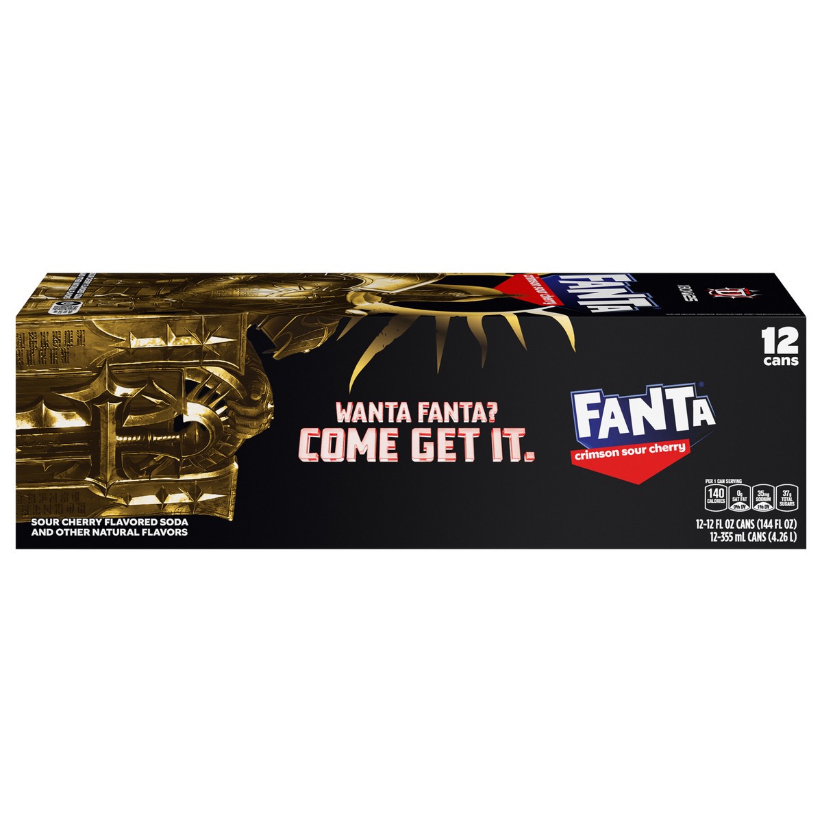 Fanta Crimson Sour Cherry Soda Soft Drink Fridge Pack Cans, 12 fl