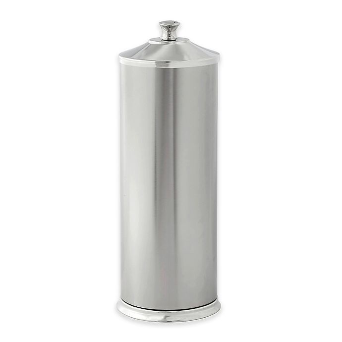 slide 1 of 2, Alumiluxe Rust-Proof Toilet Paper Reserve Holder with Lid - Two-Tone Nickel, 1 ct