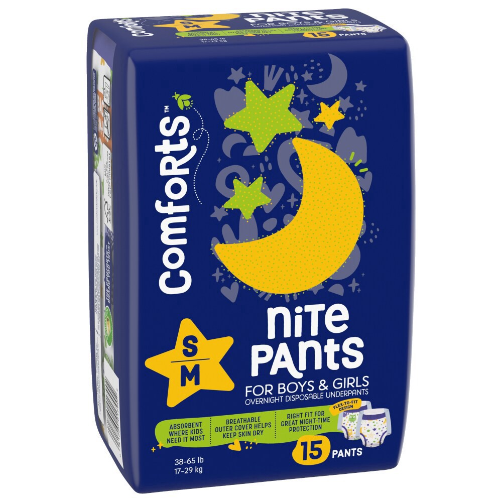 slide 5 of 5, Comforts Boys And Girls Nite Pants, Sm-Med