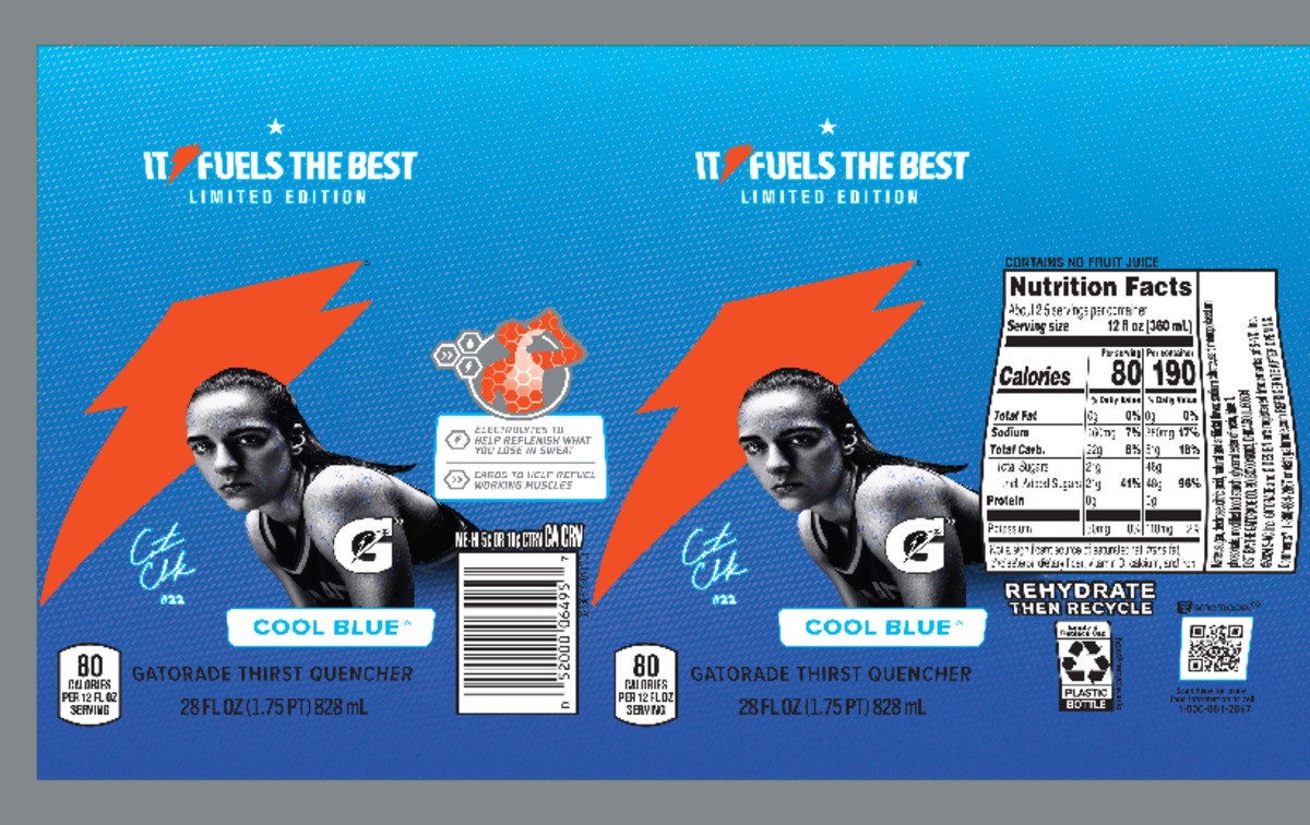 slide 3 of 8, Gatorade Thirst Quencher Cool Blue 28 Fl Oz, 28 fl oz