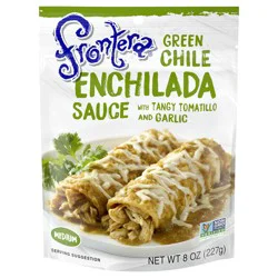 Frontera Green Chile Medium Enchilada Sauce with Tangy Tomatillo and Garlic, 8 oz.