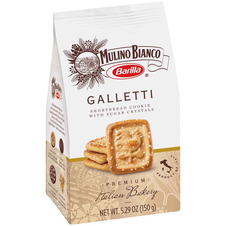 slide 2 of 8, Barilla Mulino Bianco Galletti Shortbread Cookies with Sugar Crystals, 5.29 oz