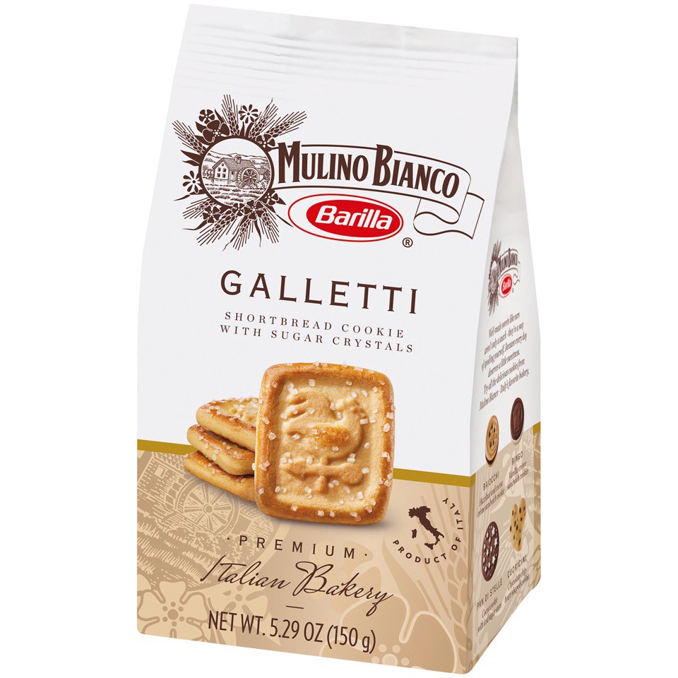 slide 3 of 8, Barilla Mulino Bianco Galletti Shortbread Cookies with Sugar Crystals, 5.29 oz