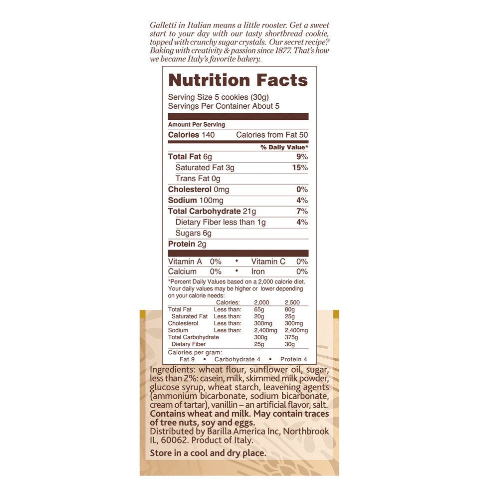 slide 6 of 8, Barilla Mulino Bianco Galletti Shortbread Cookies with Sugar Crystals, 5.29 oz