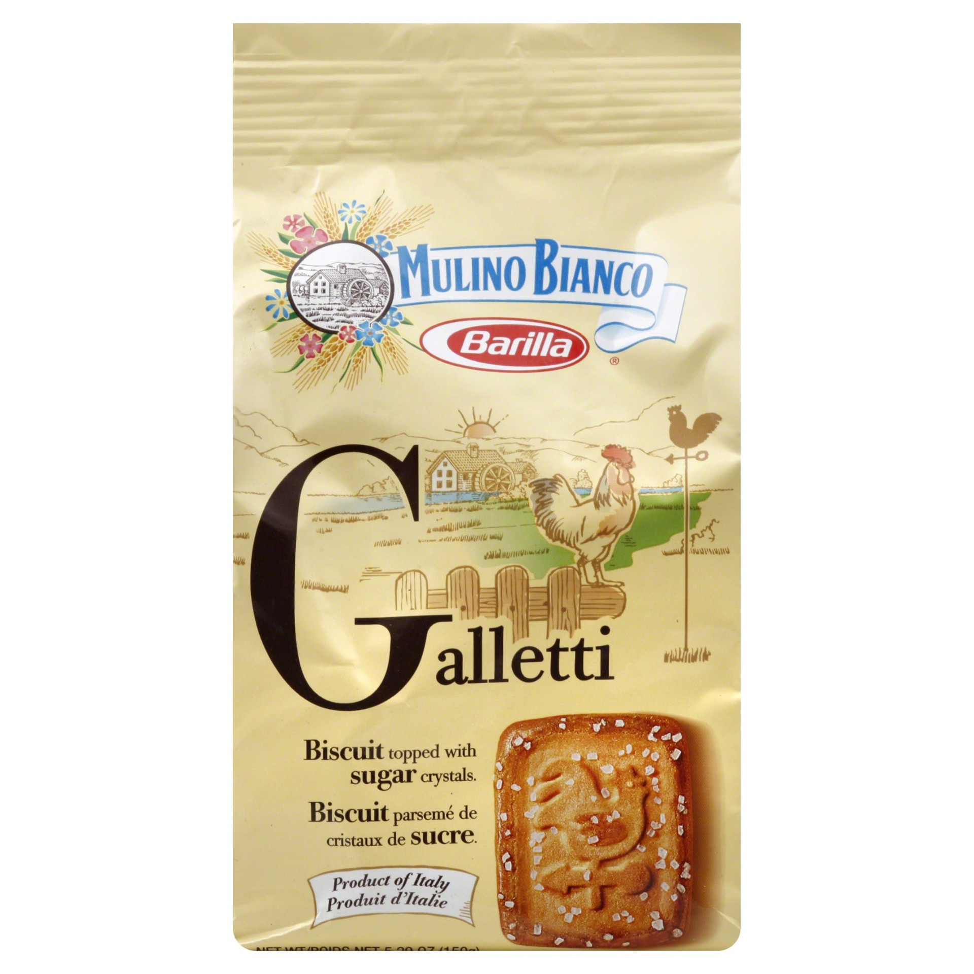 slide 1 of 8, Barilla Mulino Bianco Galletti Shortbread Cookies with Sugar Crystals, 5.29 oz