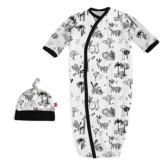 slide 1 of 1, Magnetic Me by Magnificent Baby Magnetic Gown NB-3M Animal Safari, 1 ct