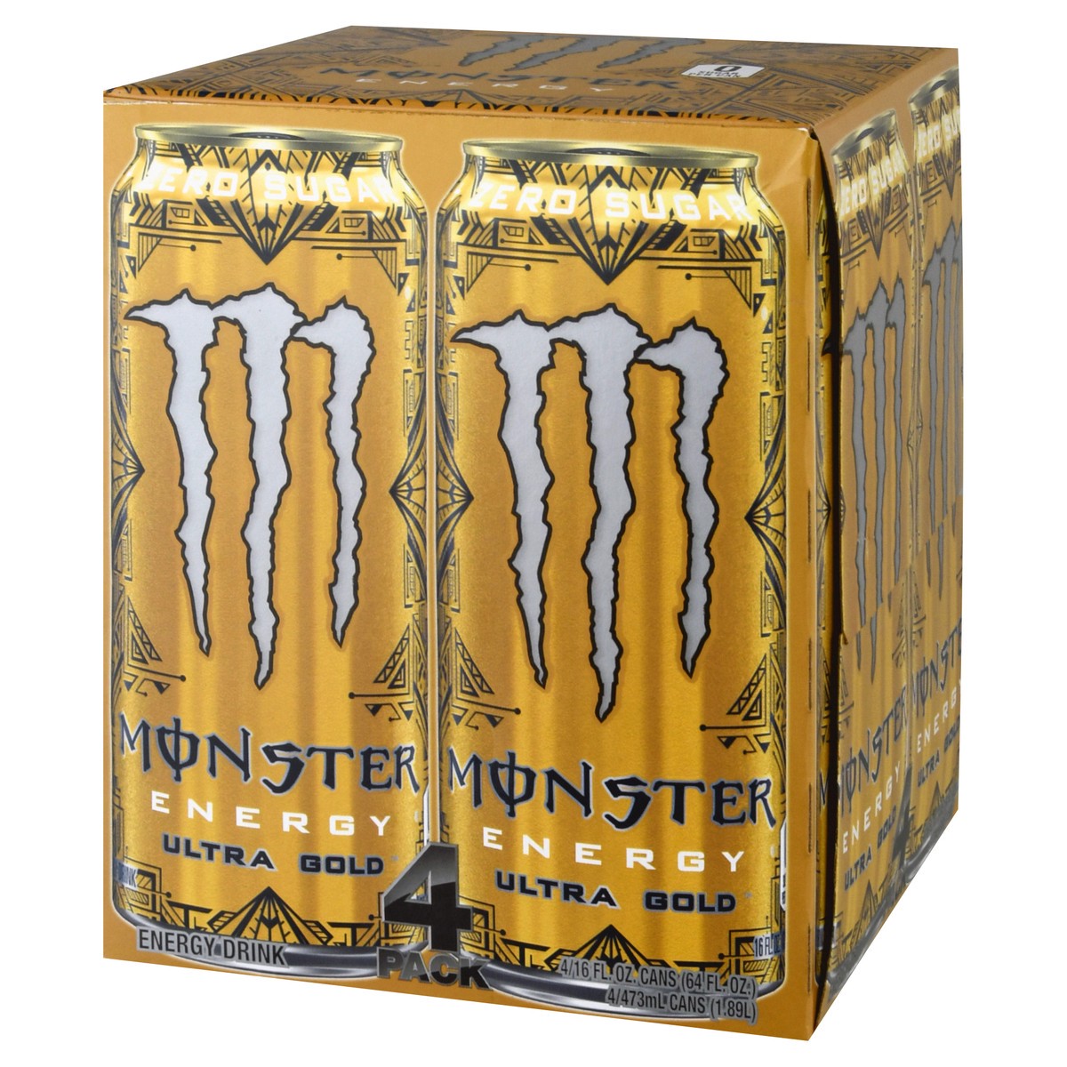 slide 5 of 9, Monster 4 Pack Ultra Gold Energy Drink 4 ea - 4 ct, 4 ct