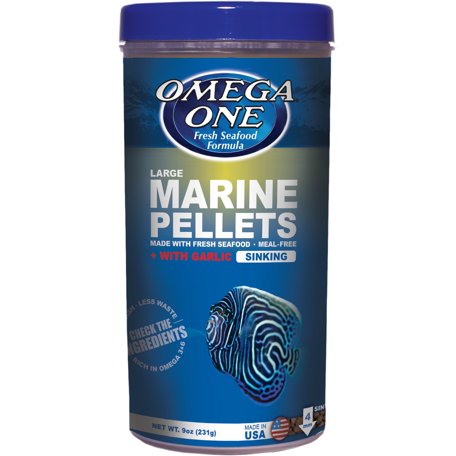 slide 1 of 1, Omega One Garlic Marine Sinking Pellets, 9 oz