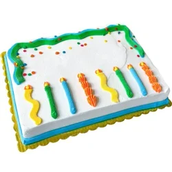 Baker Maid Buttercream White Candles & Confetti Cake