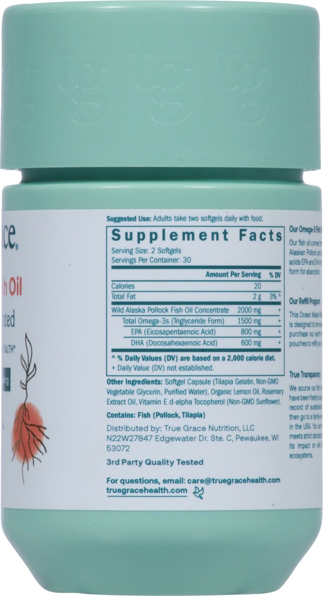 slide 7 of 13, True Grace 2000 mg Omega-3 Fish Oil 60 Softgels, 1 ct