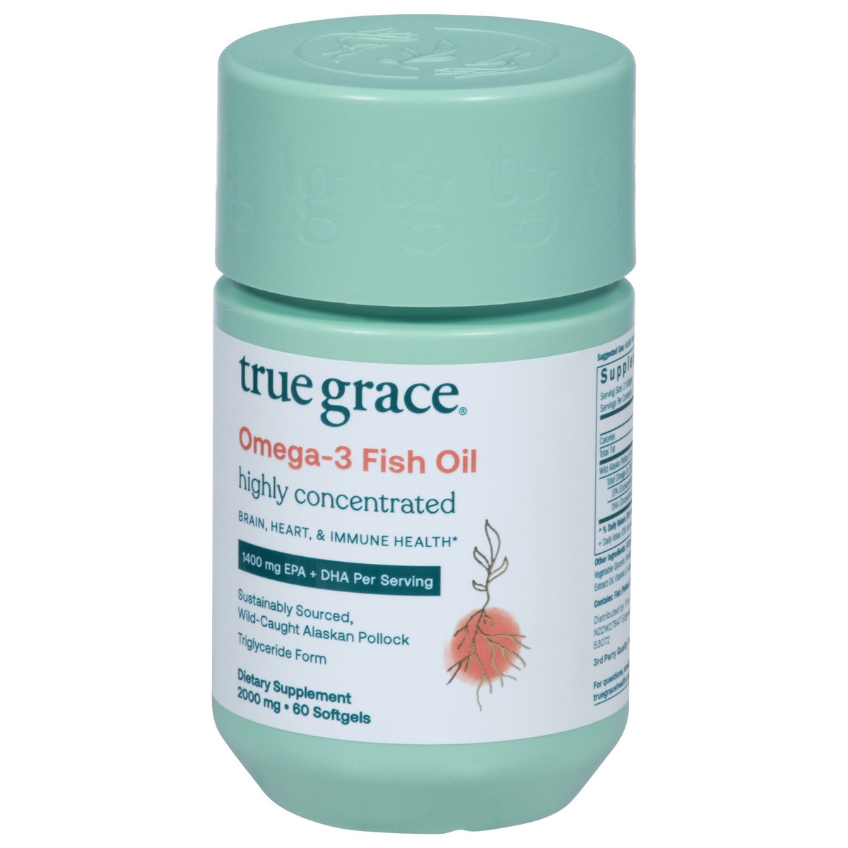 slide 13 of 13, True Grace 2000 mg Omega-3 Fish Oil 60 Softgels, 1 ct