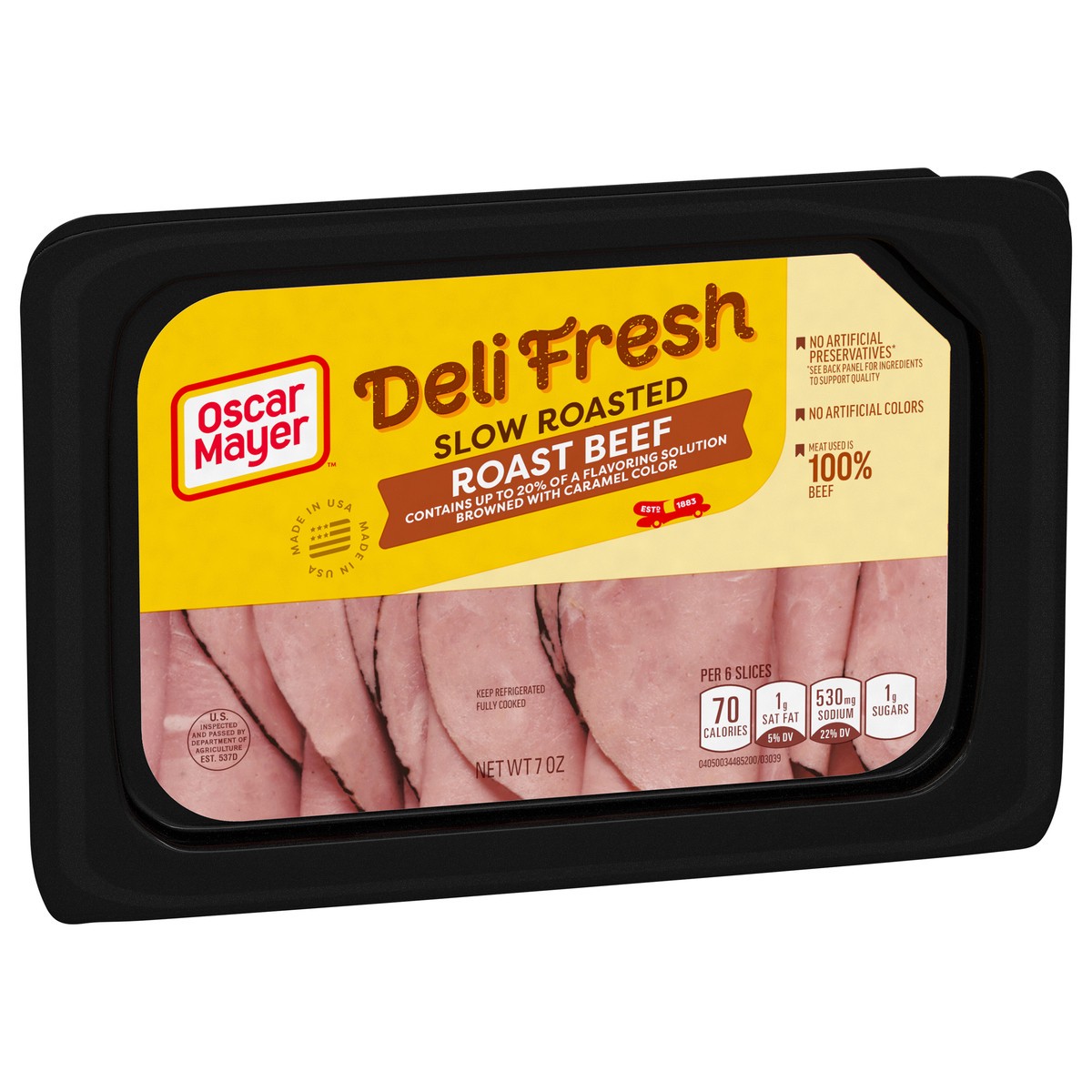 slide 8 of 9, Oscar Mayer Deli Fresh Slow Roasted Roast Beef Deli Lunch Meat, 7 oz Package, 7 oz