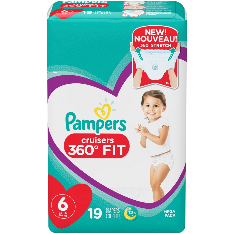 slide 1 of 2, Pampers Cruisers 360 Fit Diapers Size 6, 19 ct