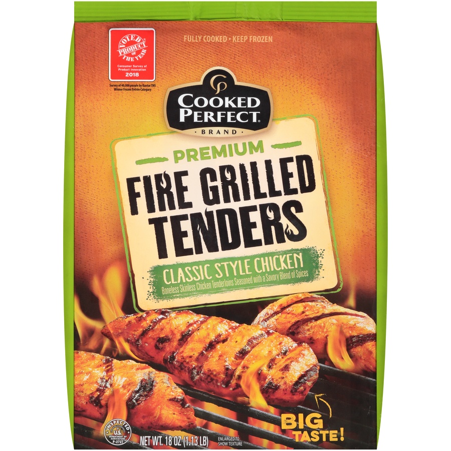 slide 1 of 1, Cooked Perfect Classic Style Fire Grilled Chicken Tenders, 18 oz