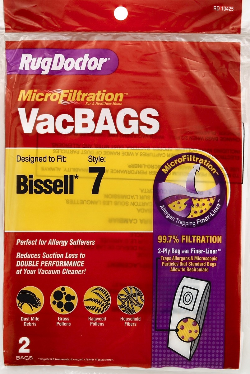 slide 2 of 2, Rug Doctor Vac Bags, MicroFiltration, Bissell 7, 2 ct