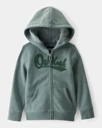 Oshkosh Toddler Fleece Logo Zip Jacket - Green - 2T