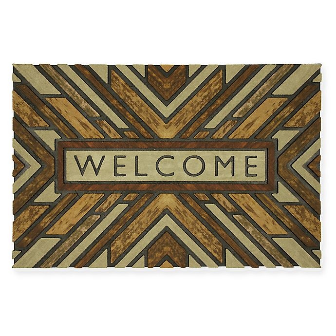 slide 1 of 3, Mohawk Home Wood Slabs Welcome 23 x 35'' Door Mat - Brown'', 1 ct