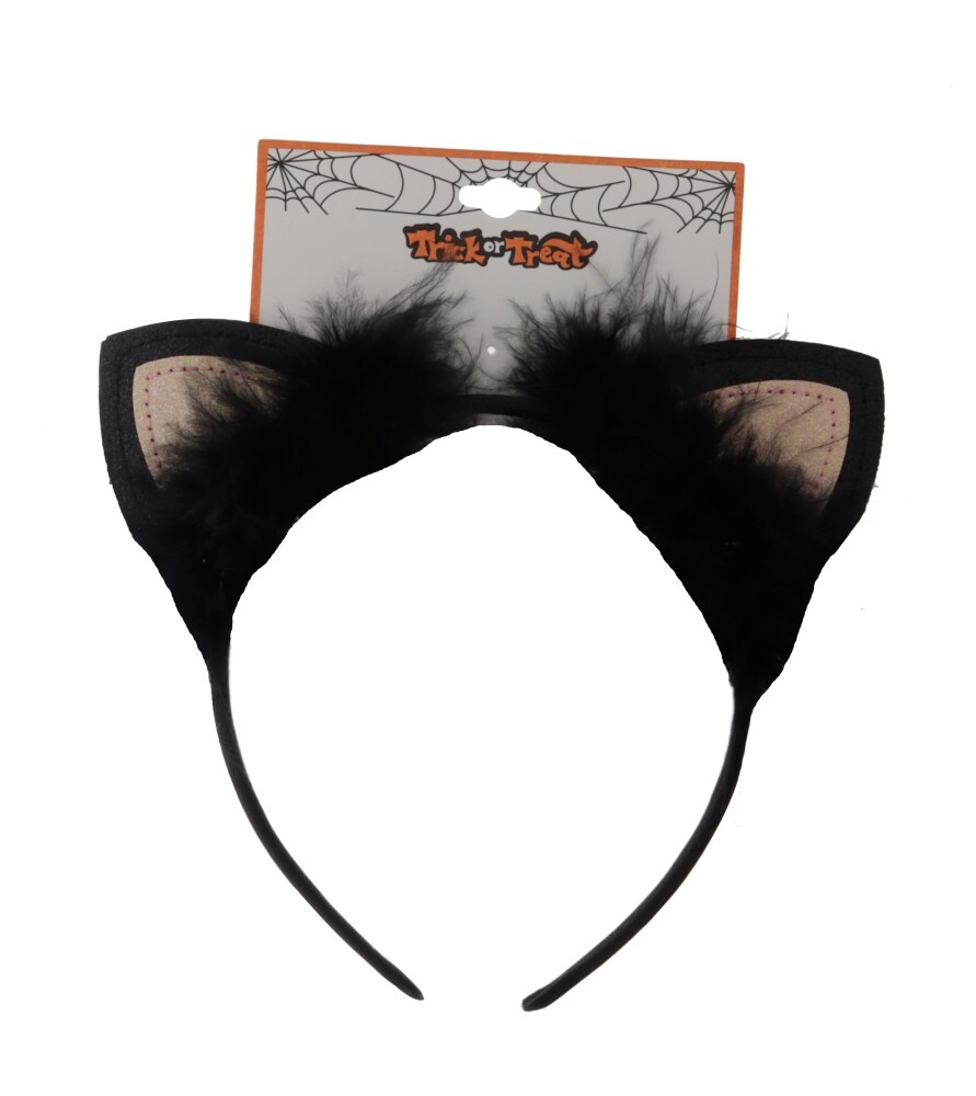 slide 1 of 1, Faf Cat Ears Headband - Black, 1 ct