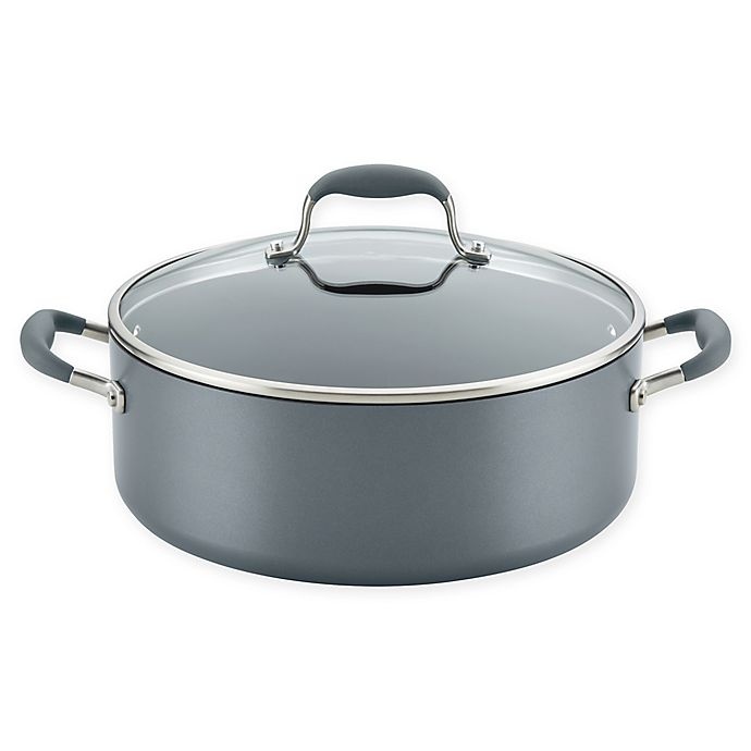 slide 1 of 3, Anolon Advanced Home Nonstick Hard-Anodized Covered Wide Stock Pot - Moonstone, 7.5 qt