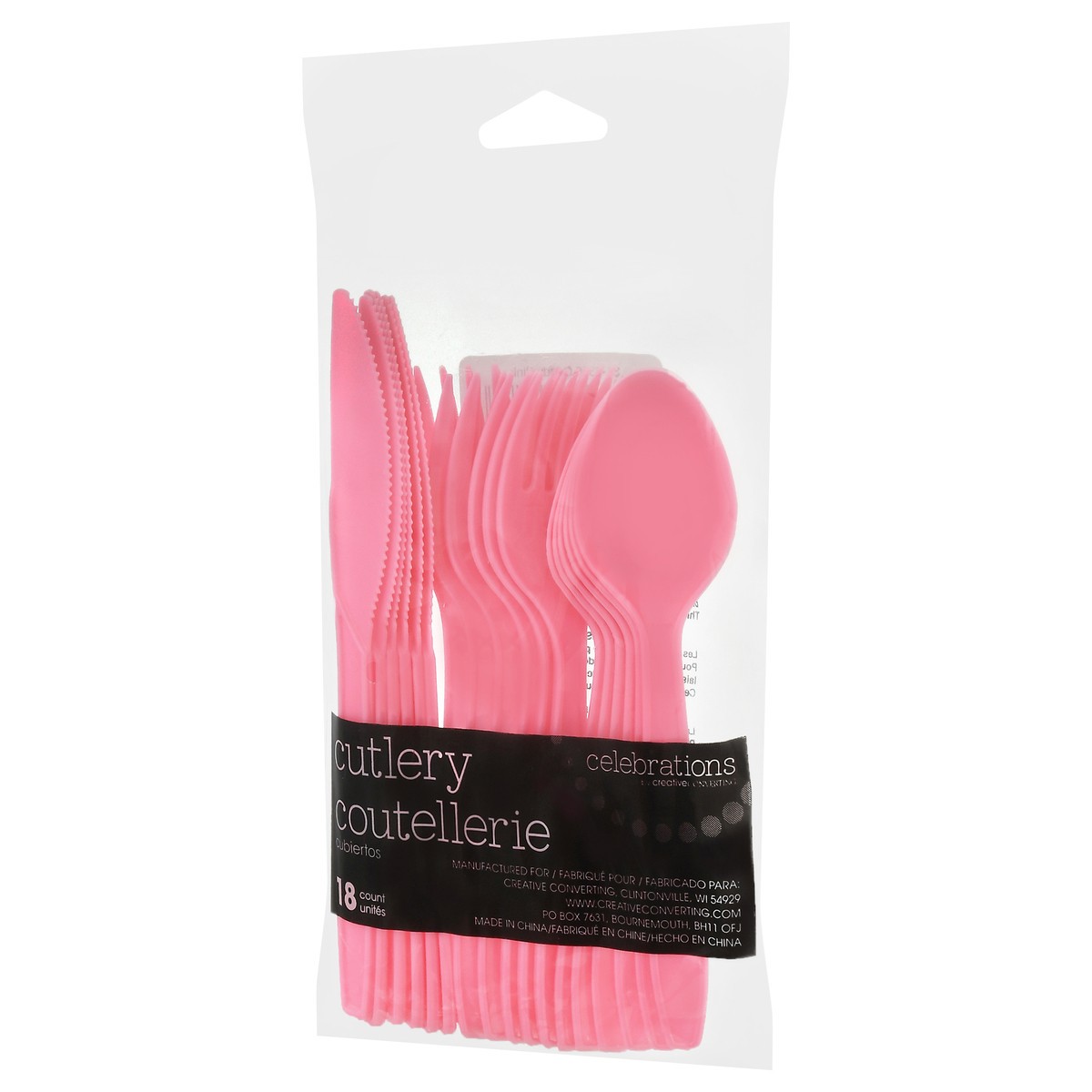 slide 5 of 11, Celebrations Candy Pink Cutlery 18 ea, 18 ct