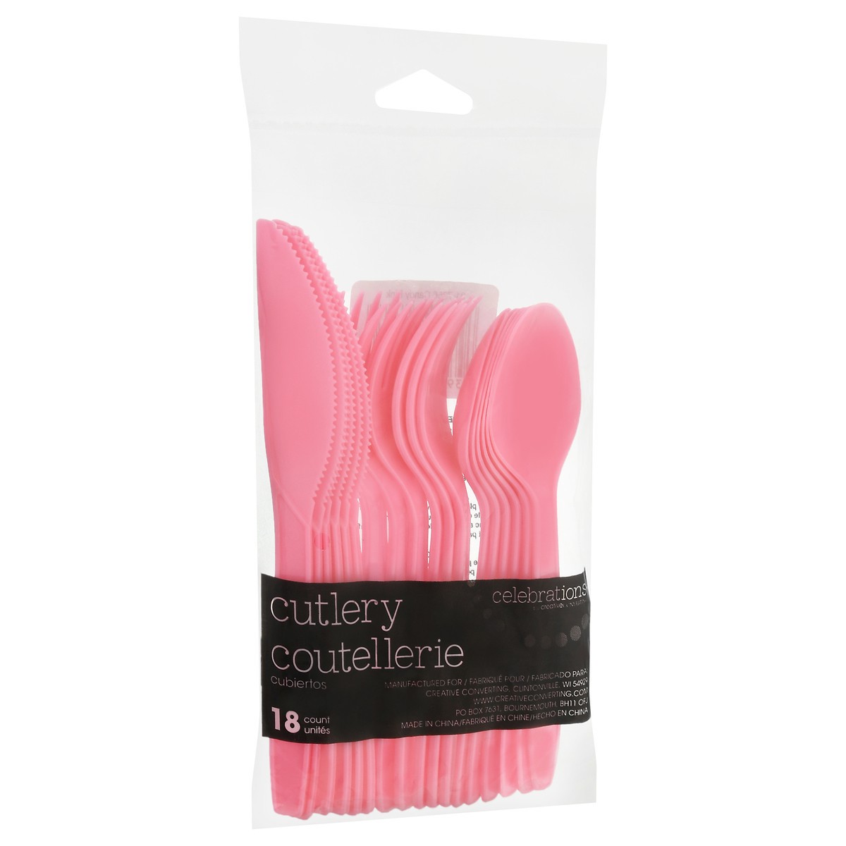 slide 8 of 11, Celebrations Candy Pink Cutlery 18 ea, 18 ct