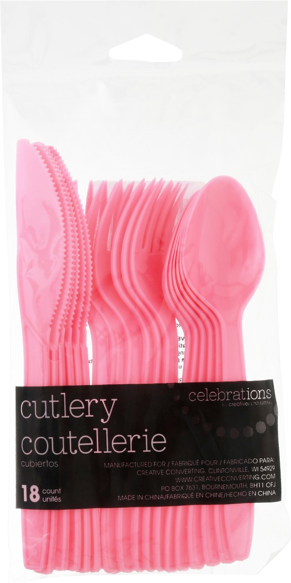slide 6 of 11, Celebrations Candy Pink Cutlery 18 ea, 18 ct