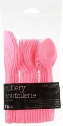 Celebrations Candy Pink Cutlery 18 ea