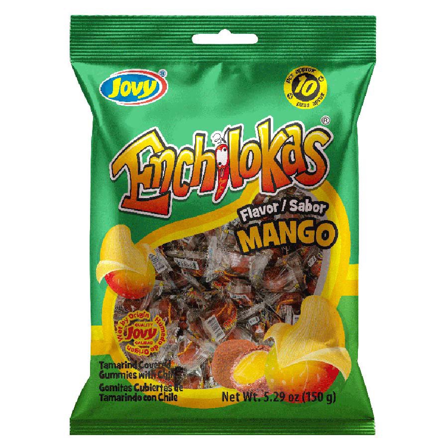 slide 1 of 1, Jovy Enchilokas Candy Mango Flavored Tamarind Covered Gummies With Chili, 5 ct