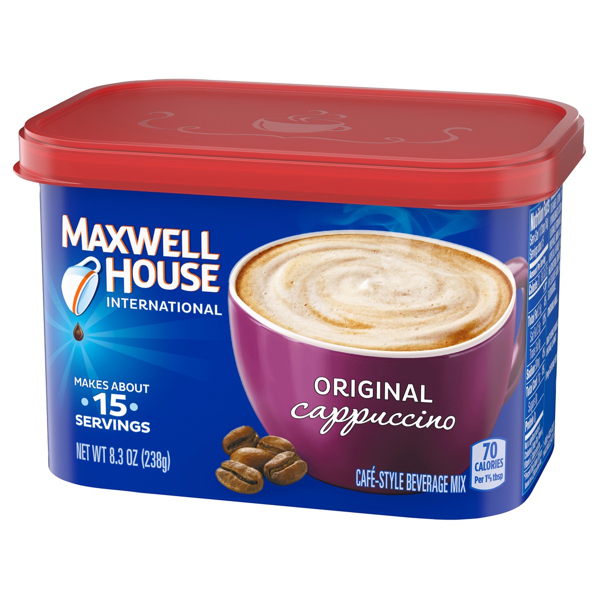 slide 4 of 9, Maxwell House International Original Cappuccino Café-Style Instant Coffee Beverage Mix, 8.3 oz. Canister, 8.3 oz