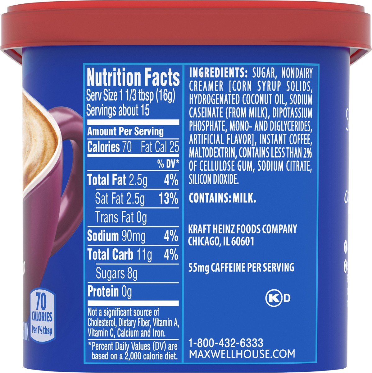 slide 5 of 9, Maxwell House International Original Cappuccino Café-Style Instant Coffee Beverage Mix, 8.3 oz. Canister, 8.3 oz