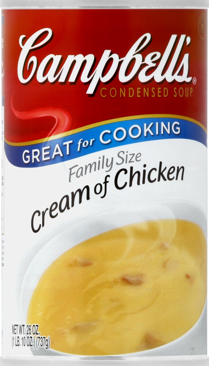 slide 2 of 3, Campbell's Cream Of Chicken Family Size Condensed Soup, 26 oz