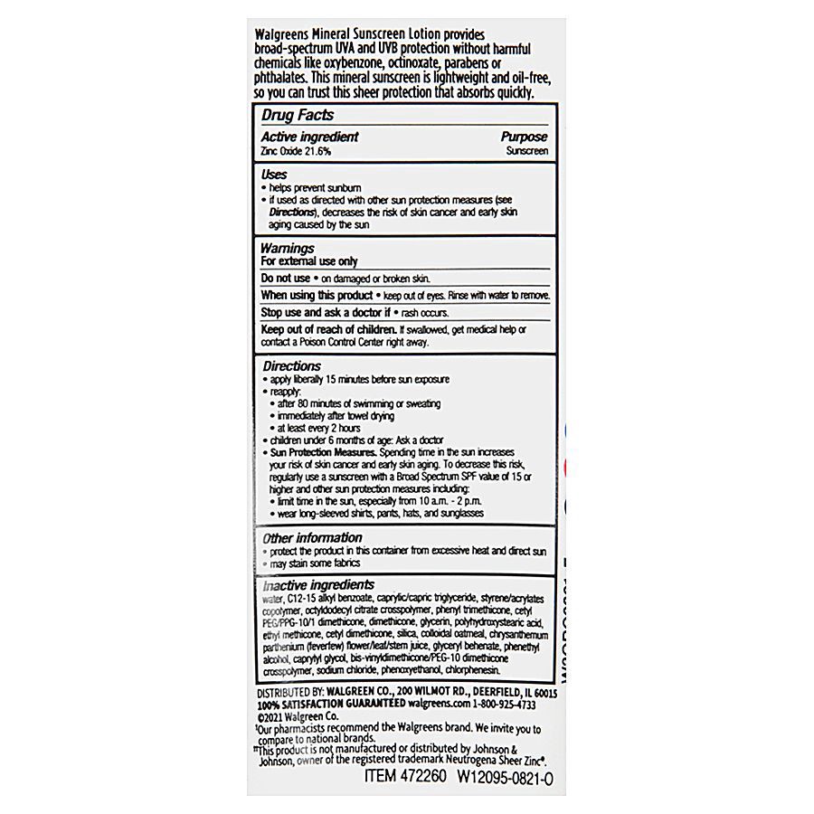slide 4 of 5, Walgreens Sheer Mineral Face Sunscreen SPF 50, 2 oz