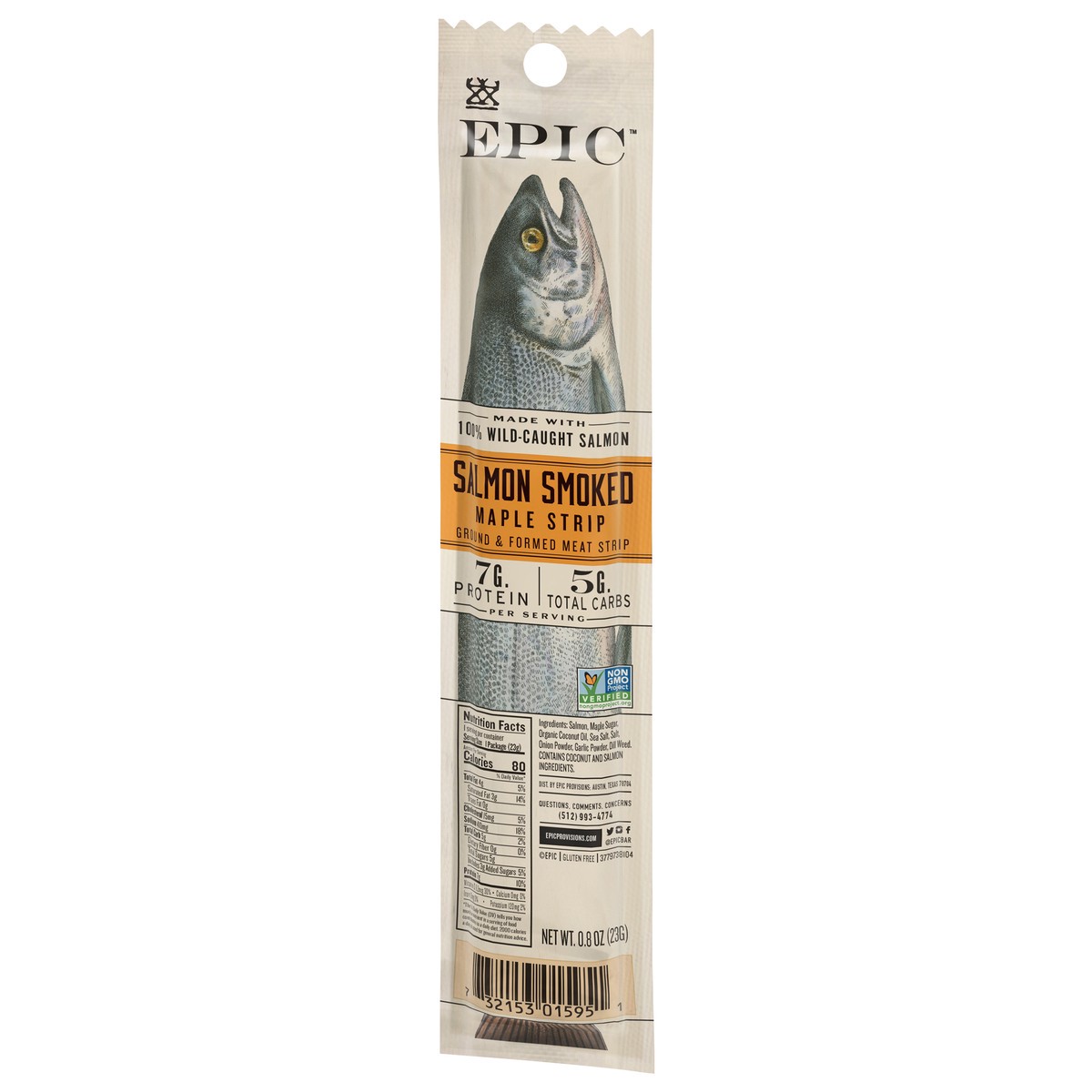 slide 7 of 9, EPIC Smoked Salmon Snack Strip, Wild Caught, 0.8oz, 0.8 oz