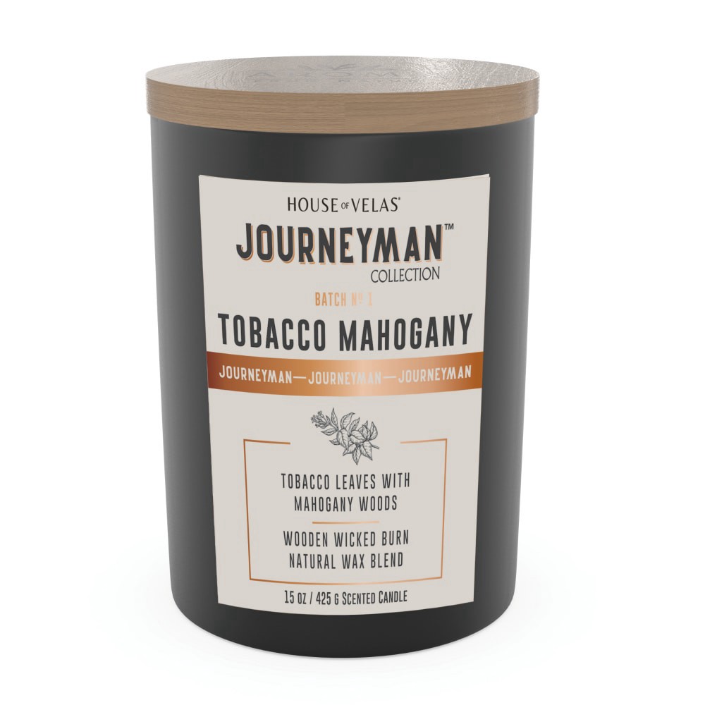 slide 1 of 1, House Of Velas Journeyman Tobacco Mahogany Jar Candle, 1 ct