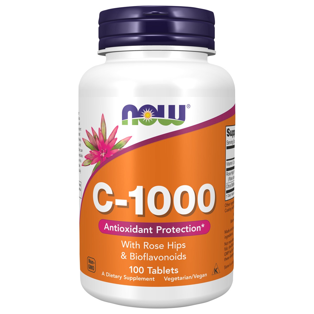 slide 1 of 4, Now Naturals NOW C-1,000 Tablets with Rose Hips, 100 ct