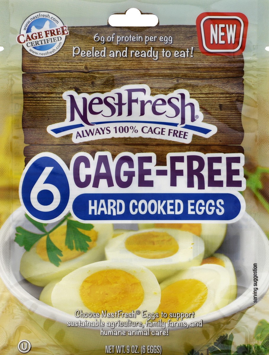 slide 2 of 3, NestFresh Nest Fresh Nestfresh Cage Free Hard Cooked Eggs, 6 Count, 6 ct